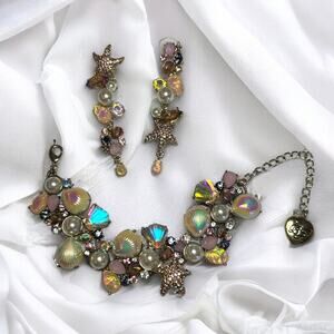 Betsey Johnson Crabby Couture Bracelet & Earrings Set